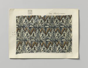 Staal met bedrukte zijde, dessin Tanzpaar door Wiener Werkstätte