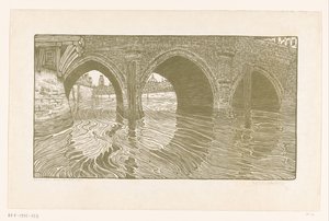 Brug te Mechelen door Wijnand Otto Jan Nieuwenkamp (signed by artist)