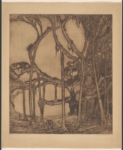 De oude waringin door Wijnand Otto Jan Nieuwenkamp (signed by artist)