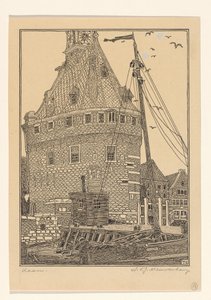 Hoofdtoren te Hoorn door Wijnand Otto Jan Nieuwenkamp (signed by artist)