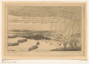 Regenbui boven de rijstvelden bij Gitgit op Bali Een regenbui door Wijnand Otto Jan Nieuwenkamp (signed by artist)