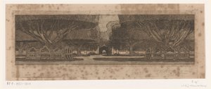 Waringinbomen in de tuin van het paleis van de sultan in Jogyakarta door Wijnand Otto Jan Nieuwenkamp (signed by artist)