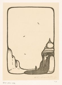 Weg richting een tempelpoort in Madurai door Wijnand Otto Jan Nieuwenkamp (signed by artist)