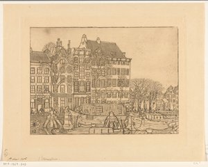 Huizen aan de Prins Hendrikkade in Amsterdam door Wijnand Otto Jan Nieuwenkamp