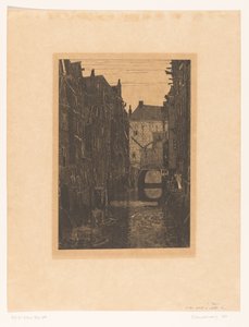 Huizen aan de Voorstraatshaven in Dordrecht (detail) door Wijnand Otto Jan Nieuwenkamp