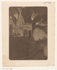 Tempel in Benares bij avond