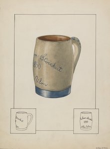 Aardewerken bierpul, ca. 1938 door Wilbur M Rice