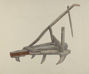 Houten eg of cultivator, ca. 1937