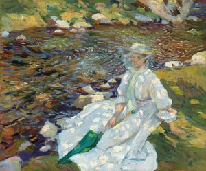 Jane Emmet de Glehn bij een stroom, Val d