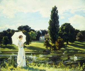 Lynne Fontanne aan de Theems door Wilfred Gabriel de Glehn