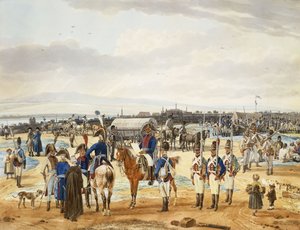 (Kamp van) De Infanterie Bravo Palatine, 1803 door Wilhelm Alexander Kobell