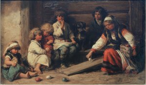 Paaseierspel in Rusland door Wilhelm Amandus Beer