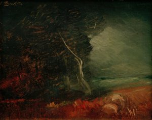 Somber bosrand (Aardappelvuur) door Wilhelm Busch