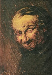 Duits: The bone man, hoofd van een oude man door Wilhelm Busch