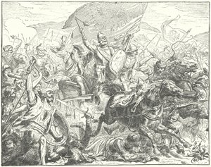 De Tsjechische generaal en Hussietenleider Jan Zizka in de strijd door Wilhelm Camphausen