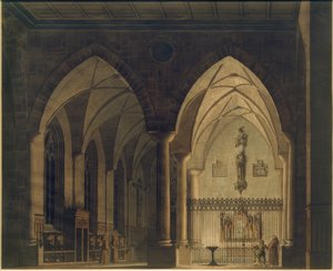 Gotisch kerkinterieur door Wilhelm Gail