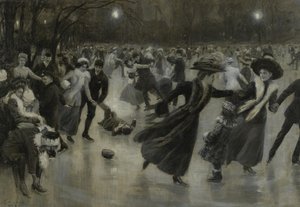 Feest op het ijs, 1909 door Wilhelm Gause