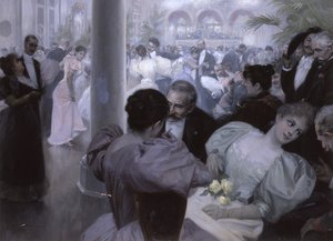 Reünie in het Kurhaus (Bal in het kuurhuis) door Wilhelm Gause