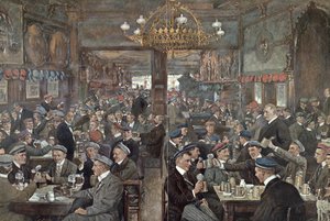 De Studentenbrasserie van de Thuringer Hof in Leipzig, c.1900