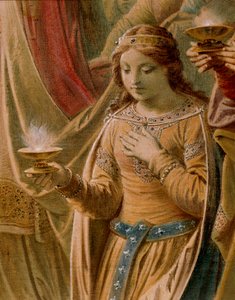 Het wonder van de Graal, uit de Lohengrin Saga, salon (detail) door Wilhelm Hauschild