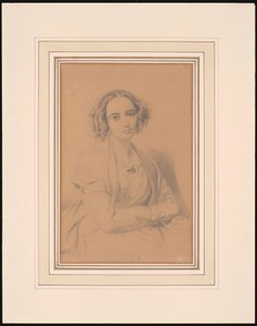 Portret van de componist Fanny Hensel née Mendelssohn 1805-1847, 1847 door Wilhelm Hensel