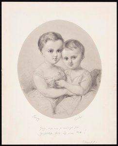 De kleindochters Fanny en Cécile Hensel, ca. 1860