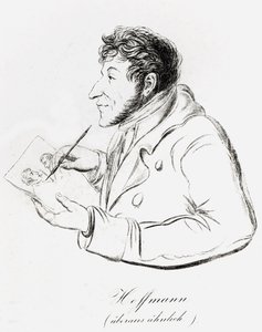 Zelfportret van Hoffmann waarin hij zichzelf afbeeldt terwijl hij een zelfportret maakt door Wilhelm Hoffmann