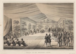 Bezorging van de brief van de president, 1855