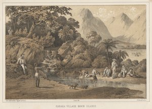 Kanaka Dorp Bonin Eilanden, 1855