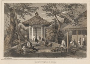 Mariners Tempel in Simoda, 1855 door Wilhelm Joseph Heine