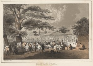 Marktplaats in Napha, 1855