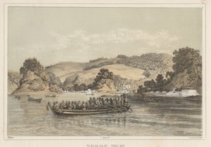 To-Ri-Ga-Sa-Ki, Yedo Bay, 1855 door Wilhelm Joseph Heine