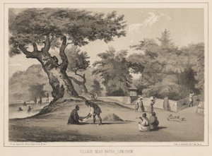 Dorp bij Napha, Lew Chew, 1855