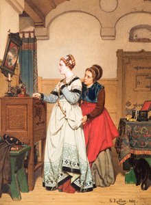 Margaret Voor de Spiegel door Wilhelm Koller