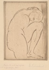 Bader met Haar Hoofd op Haar Knie door Wilhelm Lehmbruck