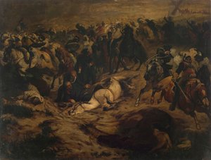 Verwonding van Blücher bij Ligny door Wilhelm Lindenschmit der Jüngere