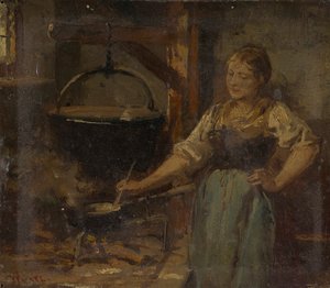 Boereninterieur door Wilhelm Marc