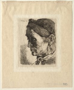 Hoofd van een boerenvrouw door Wilhelm Maria Hubertus Leibl