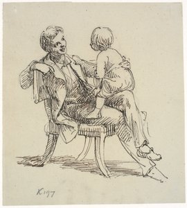 Het Kind rijdt op een tak door Wilhelm Marstrand