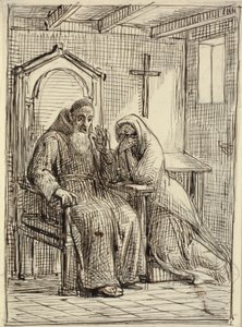 De verschrikte biechtvader door Wilhelm Marstrand