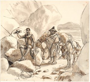 Don Quichot onderwijst Sancho over de roem en toekomst van ridders door Wilhelm Marstrand