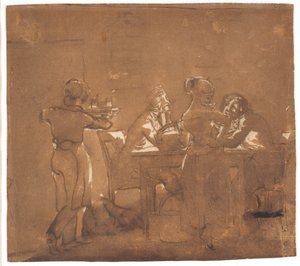 Een herbergscène door Wilhelm Marstrand