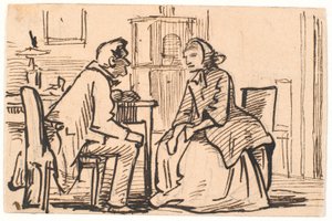 Bezoek van de weduwe door Wilhelm Marstrand