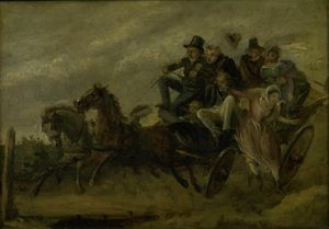 Episode uit Ludvig Holberg: De reis naar de wonderbaarlijke bron door Wilhelm Marstrand