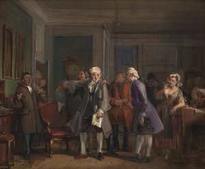 Uit Ludvig Holbergs "Den Stundesløse", I akt, 6. scène door Wilhelm Marstrand