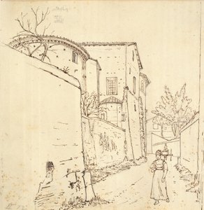 Straat in Rome door Wilhelm Marstrand