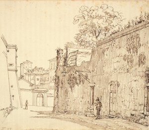 Straat in Rome door Wilhelm Marstrand