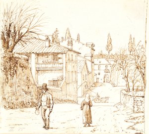 Straat in Rome of in een stad in de omgeving van Rome door Wilhelm Marstrand