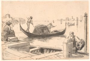 Gondelvaart door Wilhelm Marstrand