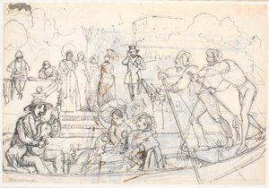 Gondelscène uit Venetië door Wilhelm Marstrand